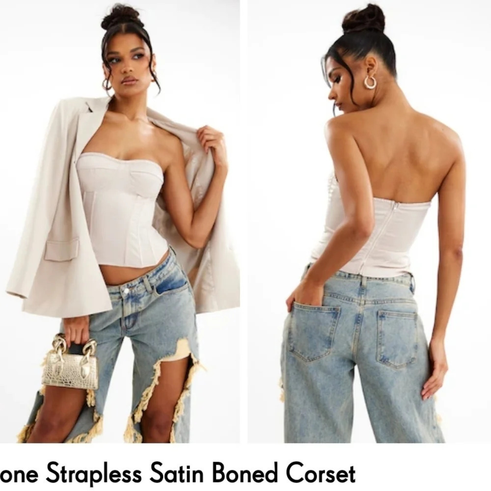 Strapless Boned Corset Top Neutral summer Pinup Sexy Party New